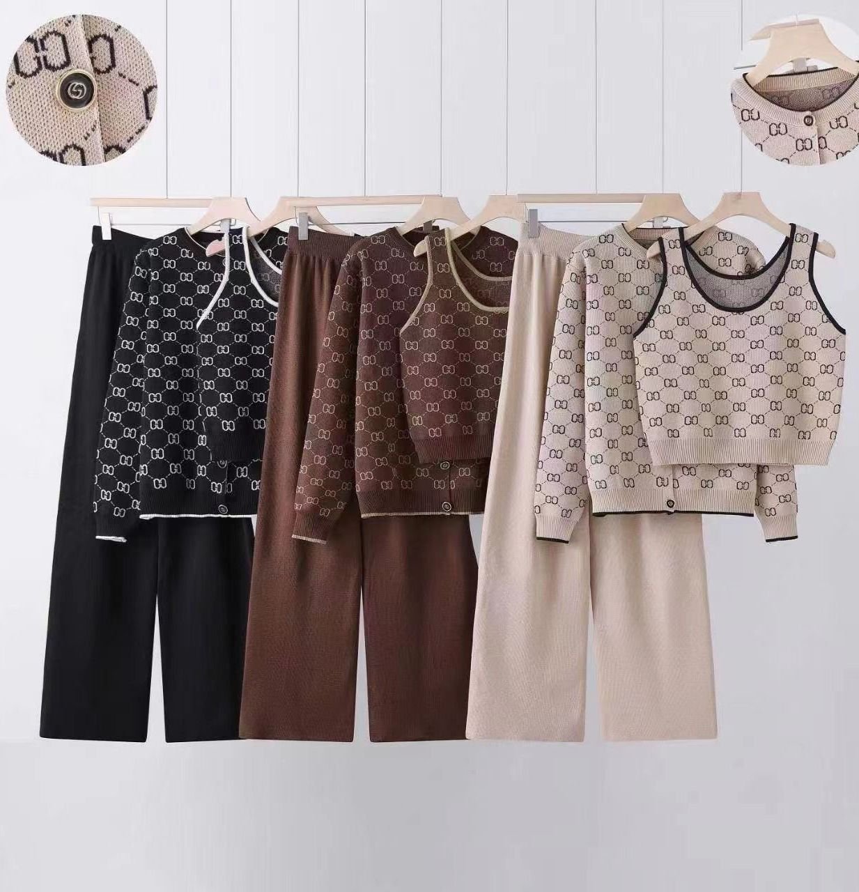 Monogram Knit 3-Piece Lounge & Travel Set