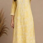 Light Lemon Yellow Chikankari Kurta Palazzo Set