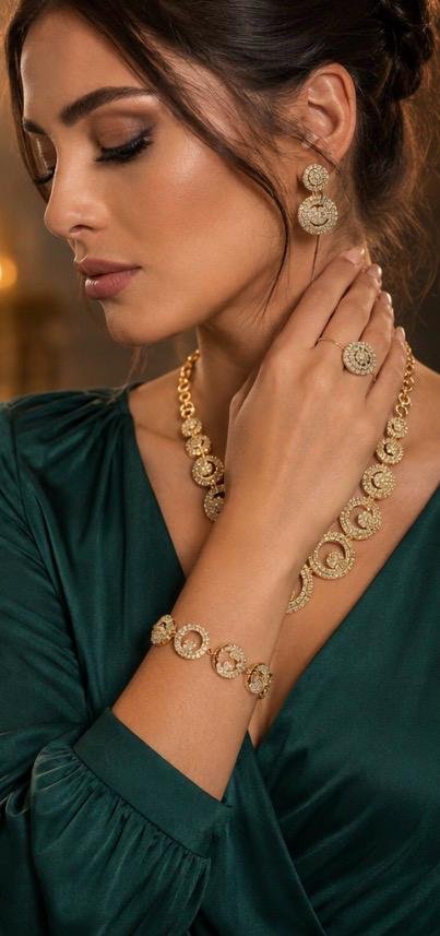 Circular Motif Necklace Set - Image 3