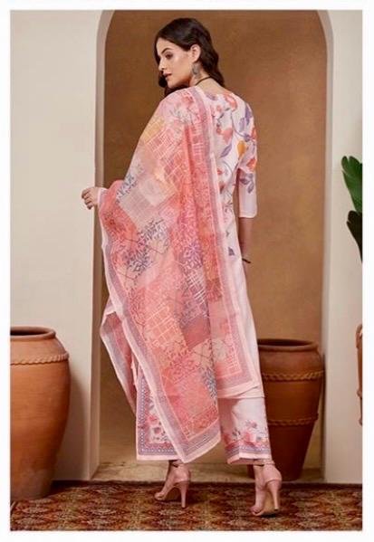 Cotton Blend Floral Printed 3-Piece Kurti Set - Image 3