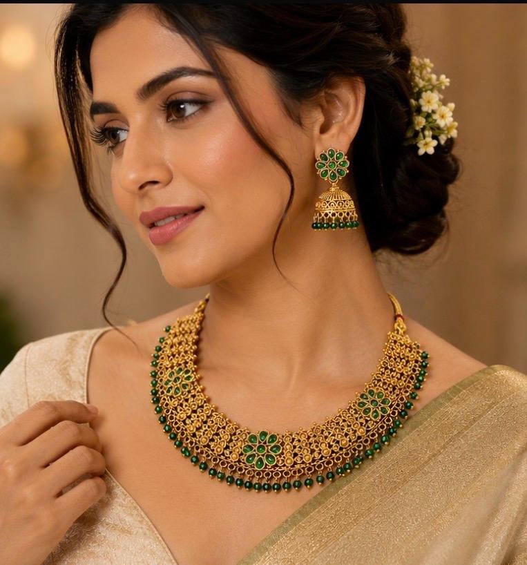 Emerald Bloom Heritage Necklace Set