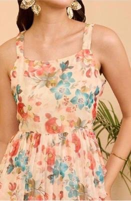 Floral Printed Sleeveless Midi Dress - Image 3