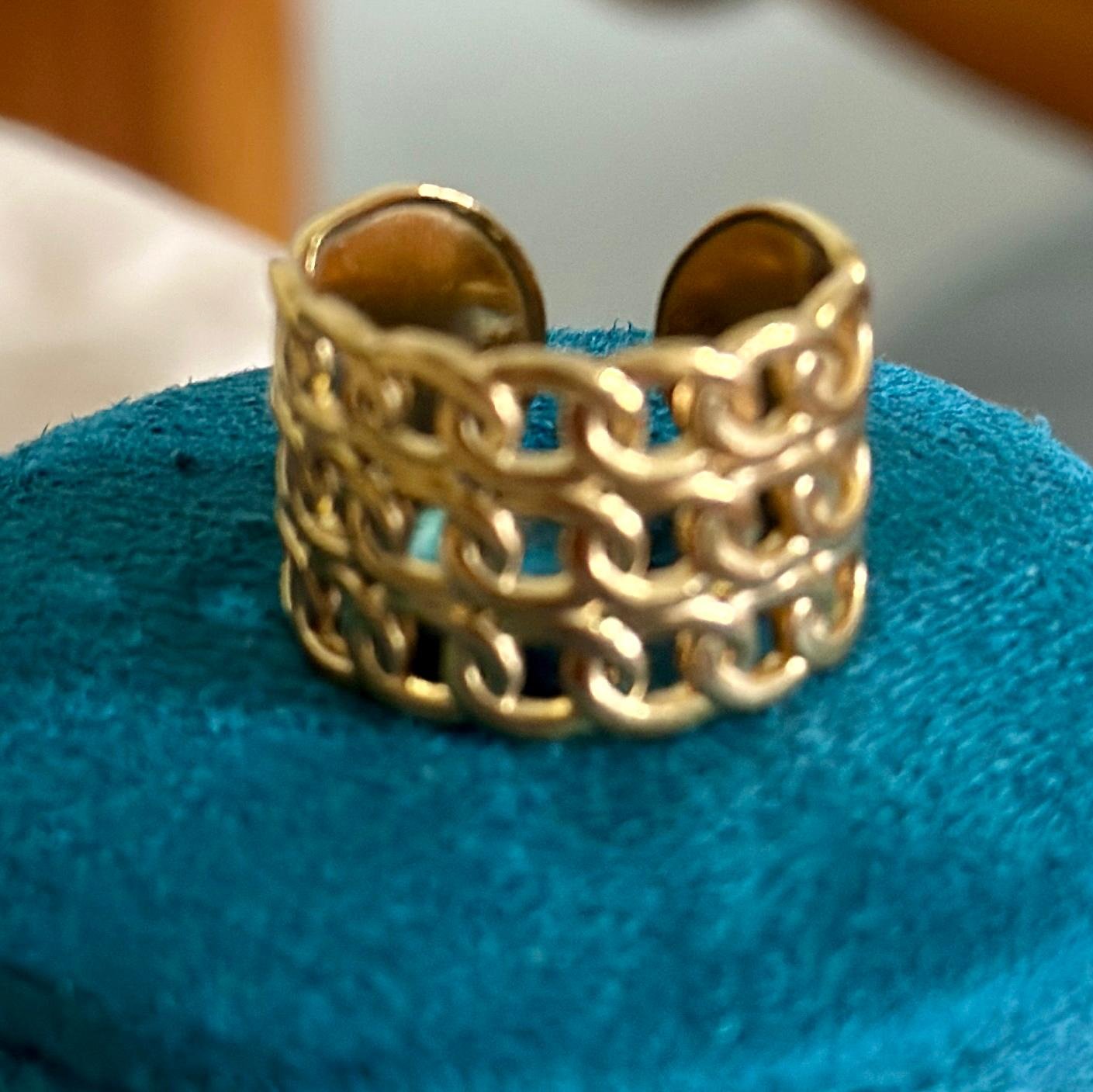 Golden Chain Cuff Ring