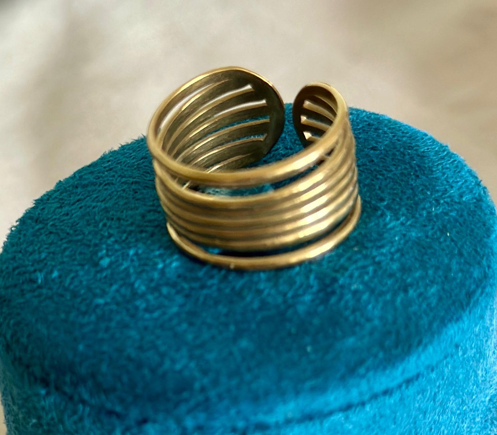 Golden Coil Cuff Ring