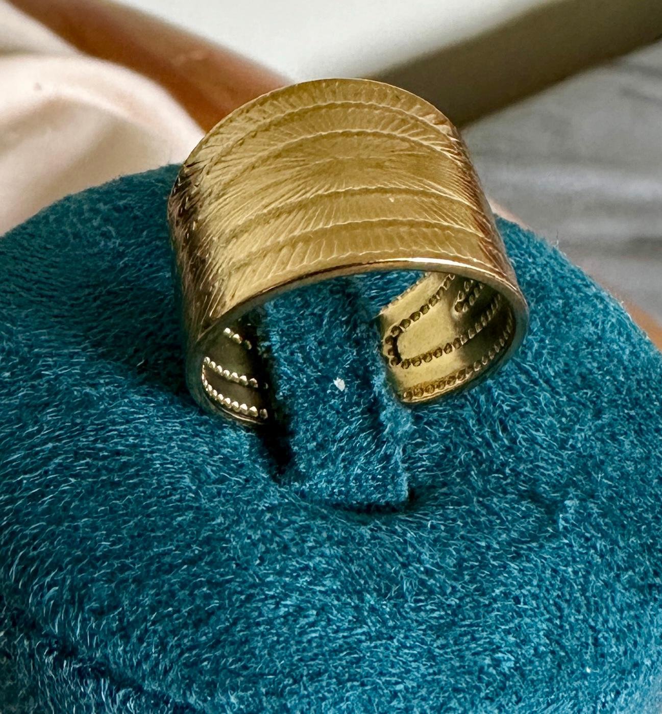 Golden Feather Cuff Ring