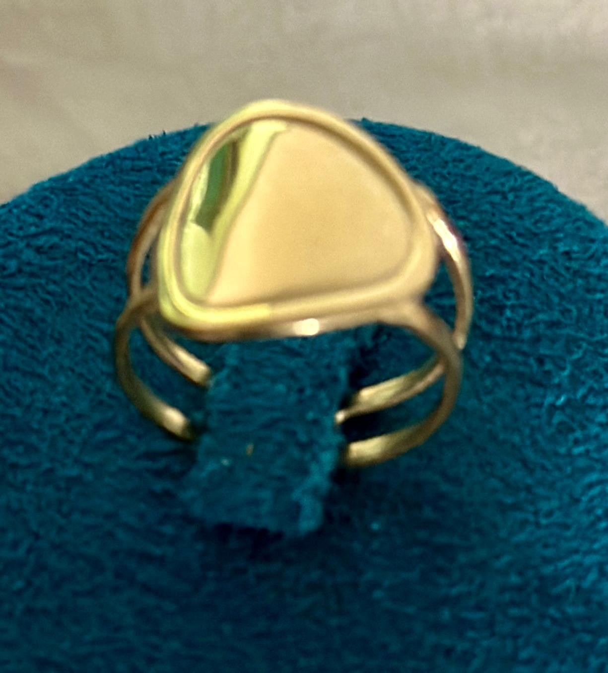 Golden Pebble Frame Ring