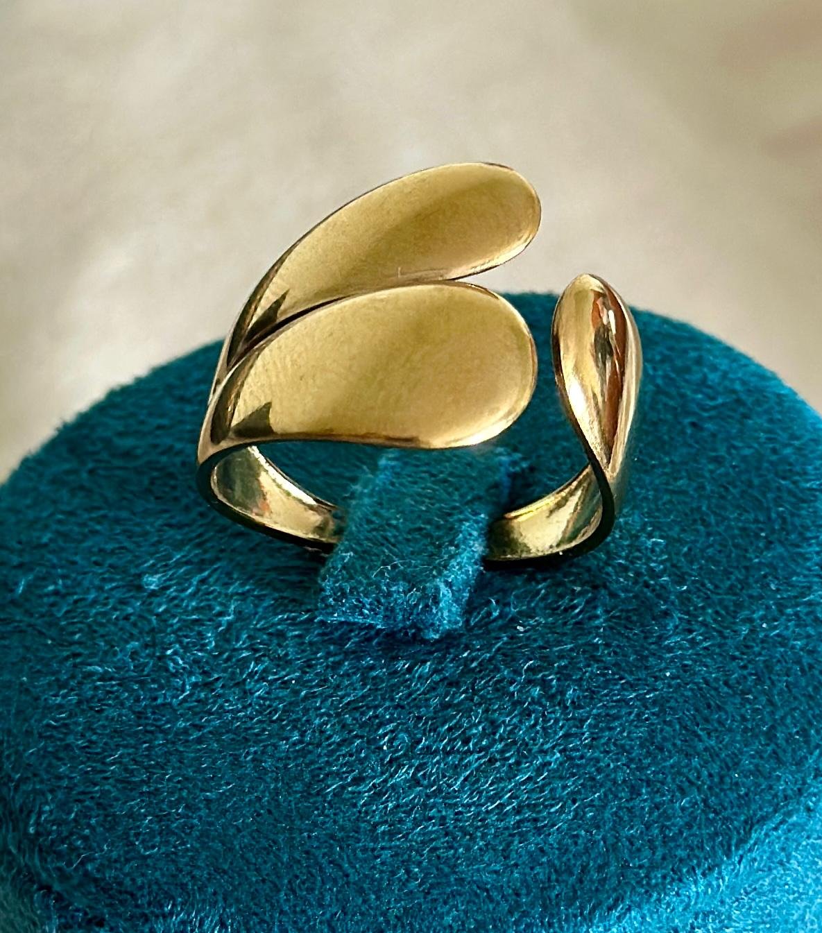 Golden Petal Cascade Ring