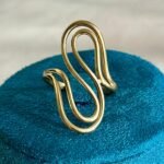 Golden Swan Curve Ring