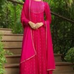 Hot Pink Embellished 3-Piece Kurta Set