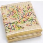 Ivory Rainbow Floral Embroidered Tissue Organza Saree