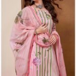 Light Pink Cotten Floral Printed Kurti