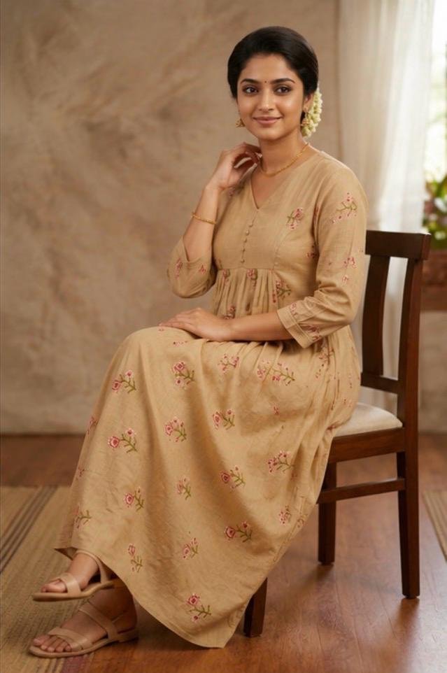 Multicolor Embroidered Mulchiffon Dress - Image 7