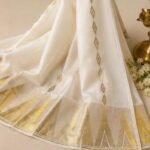 Premium Ivory Gold Geometric Tissue Kasavu Saree