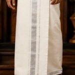 Premium Kerala Cotton Mundu with Silver Border