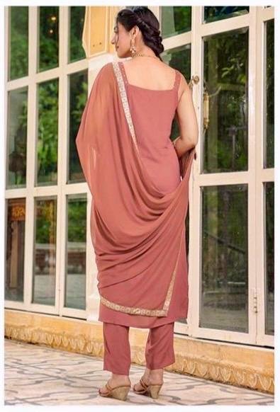 Rayon Foil Printed Straight -Cut Three Piece Kurta Set - Image 3