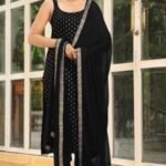 Rayon Foil Printed Straight -Cut Three Piece Kurta Set