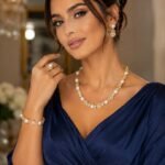 Royal Pearl Halo Jewellery Set
