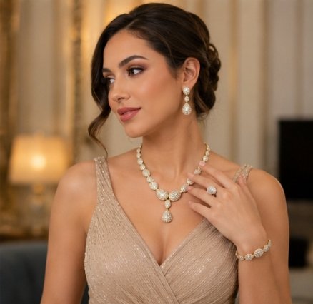 Royal Teardrop Crystal Jewelry Set - Image 3