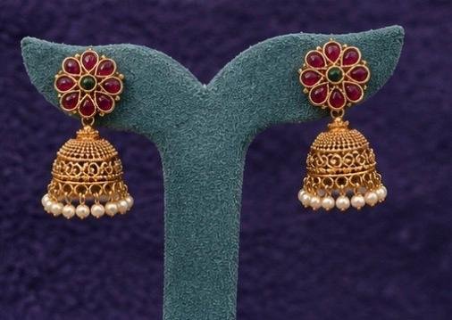 Ruby Blossom Heritage Necklace Set - Image 4