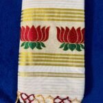 Lotus Butta Kasavu Saree