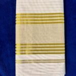Classic Kerala Kasavu Cotton Saree with Traditional Golden Zari Border