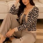 Women's Geometric Knit 3-Piece Co-Ord Set