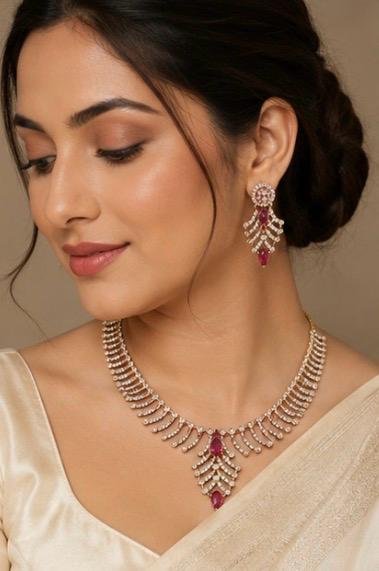 Antique Gold Leaf AD Necklace Set - Image 7