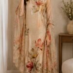 Autumn Bloom Hand Embellished Silk Blend 3-Piece Suit Set