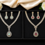Celestial Teardrop Diamond Necklace Set
