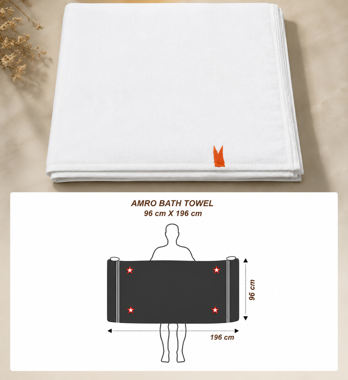 Premium Kerala Cotton Bath Towel – White
