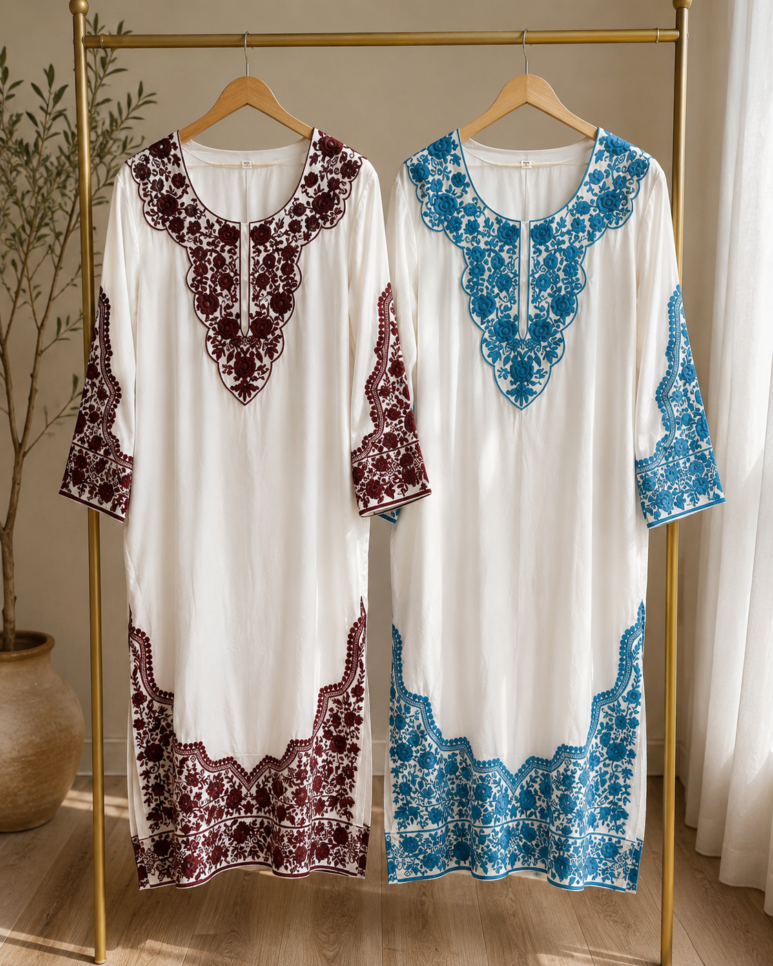 Soft Crepe Hand-Embroidered Chikankari Kurta