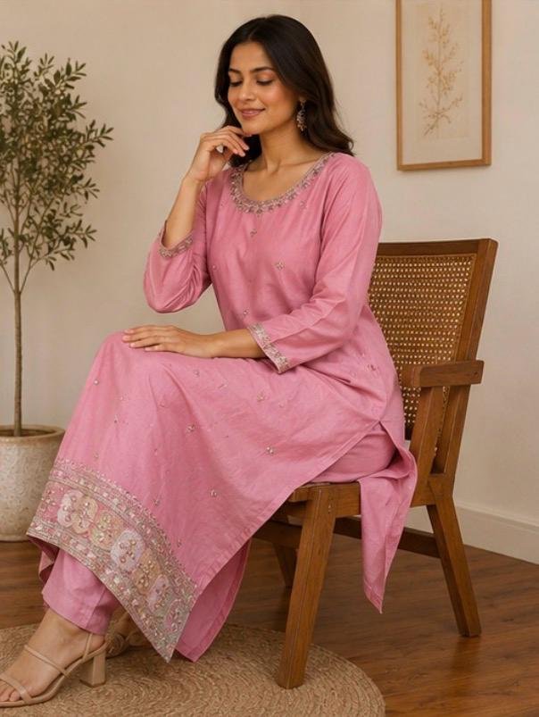 Elara Embellished Straight Kurta Set - Image 6
