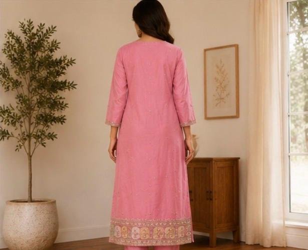 Elara Embellished Straight Kurta Set - Image 5