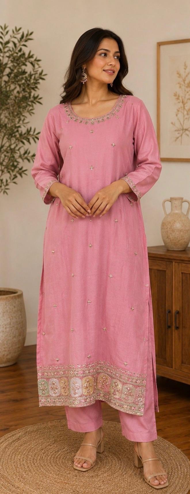 Elara Embellished Straight Kurta Set