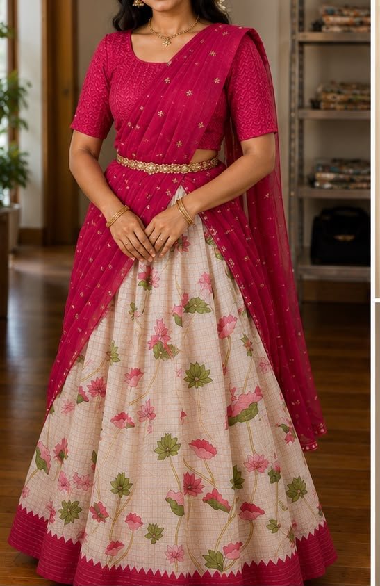 Floral Print Dhavani Set - Image 5