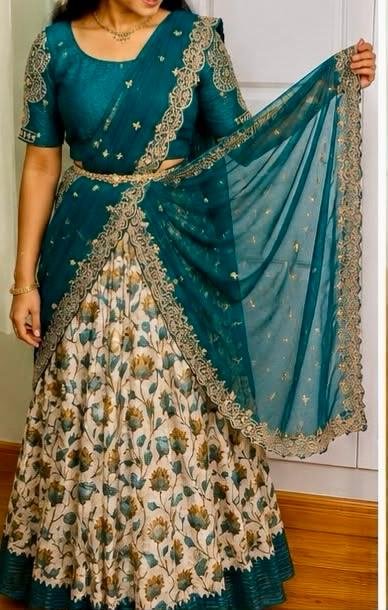 Floral Print Dhavani Set - Image 4