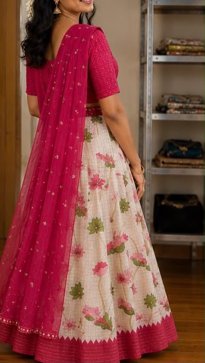 Floral Print Dhavani Set - Image 6