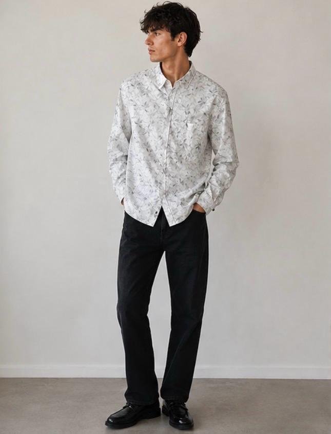 Floral Print Long Sleeve Shirt - Image 2