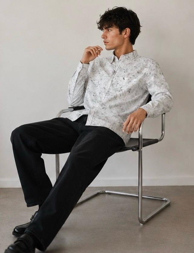 Floral Print Long Sleeve Shirt - Image 3