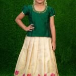 Hand-Painted Lotus Design Kerala Pattu Lehenga Set