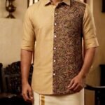 Heritage Fusion Half-Print Ethnic Shirt – Beige & Paisley