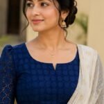 Navy Blue Schiffli Embroidered Readymade Saree Blouse