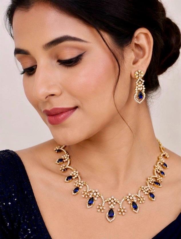 Royal Bloom Diamond Necklace Set - Image 7