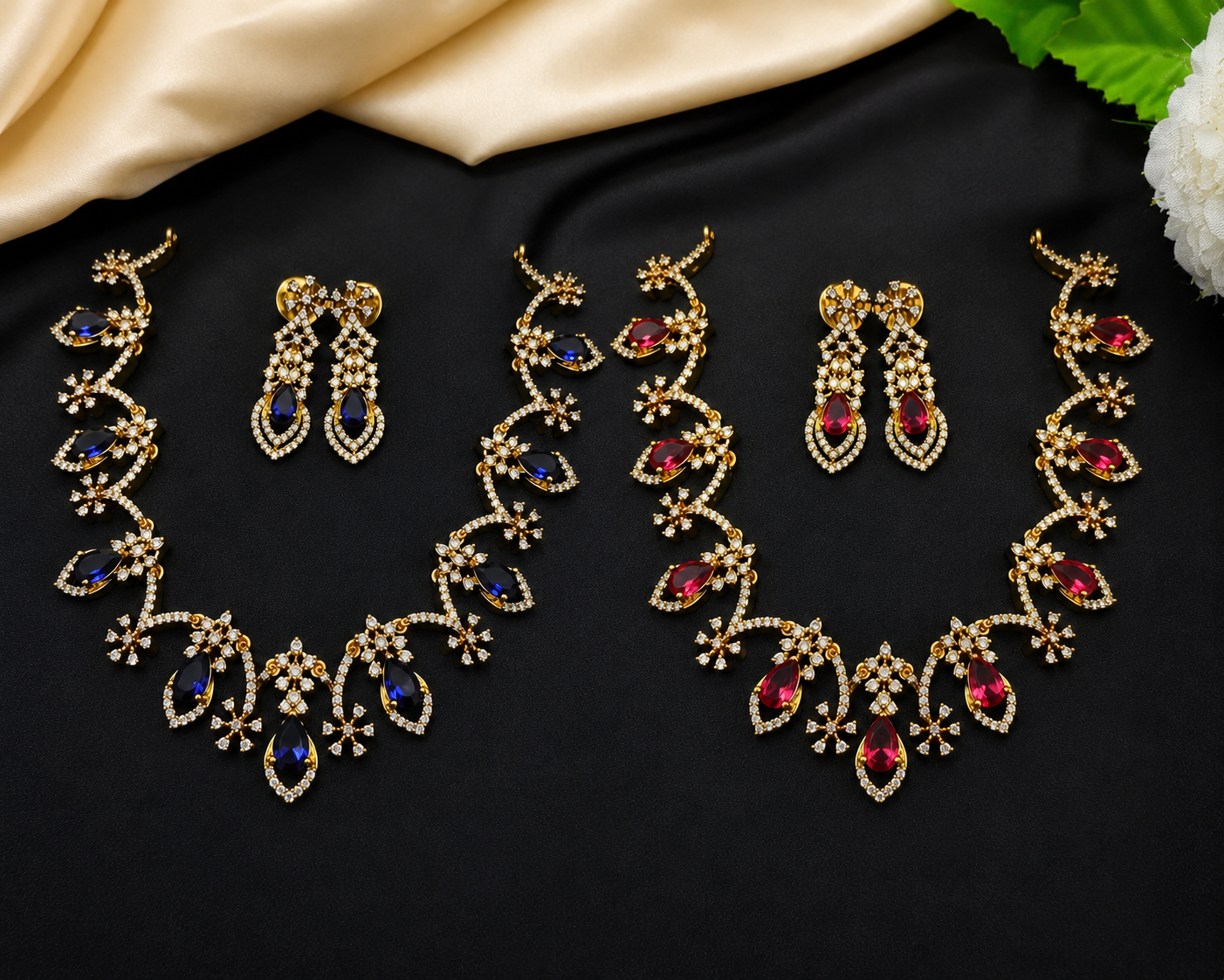 Royal Bloom Diamond Necklace Set