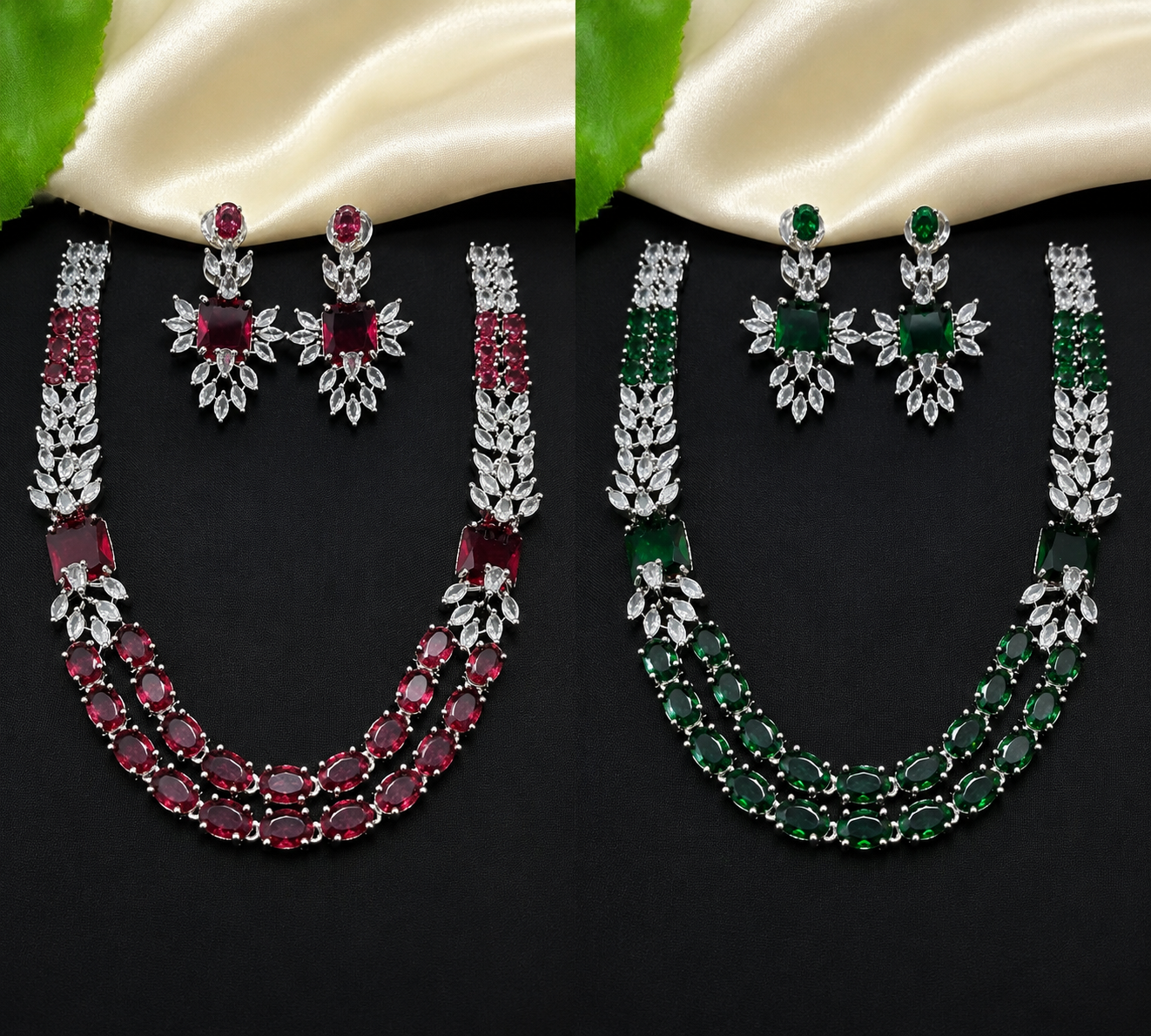 Royal Emerald & Ruby Necklace Set
