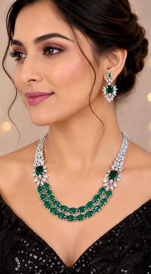 Royal Emerald & Ruby Necklace Set - Image 2