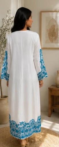 Soft Crepe Hand-Embroidered Chikankari Kurta - Image 7