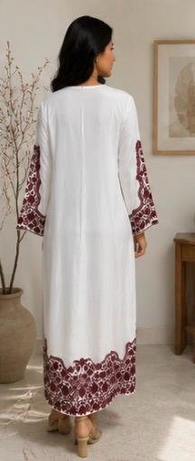 Soft Crepe Hand-Embroidered Chikankari Kurta - Image 6