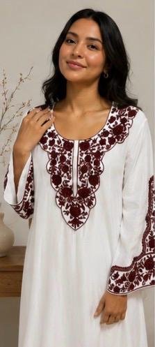 Soft Crepe Hand-Embroidered Chikankari Kurta - Image 4