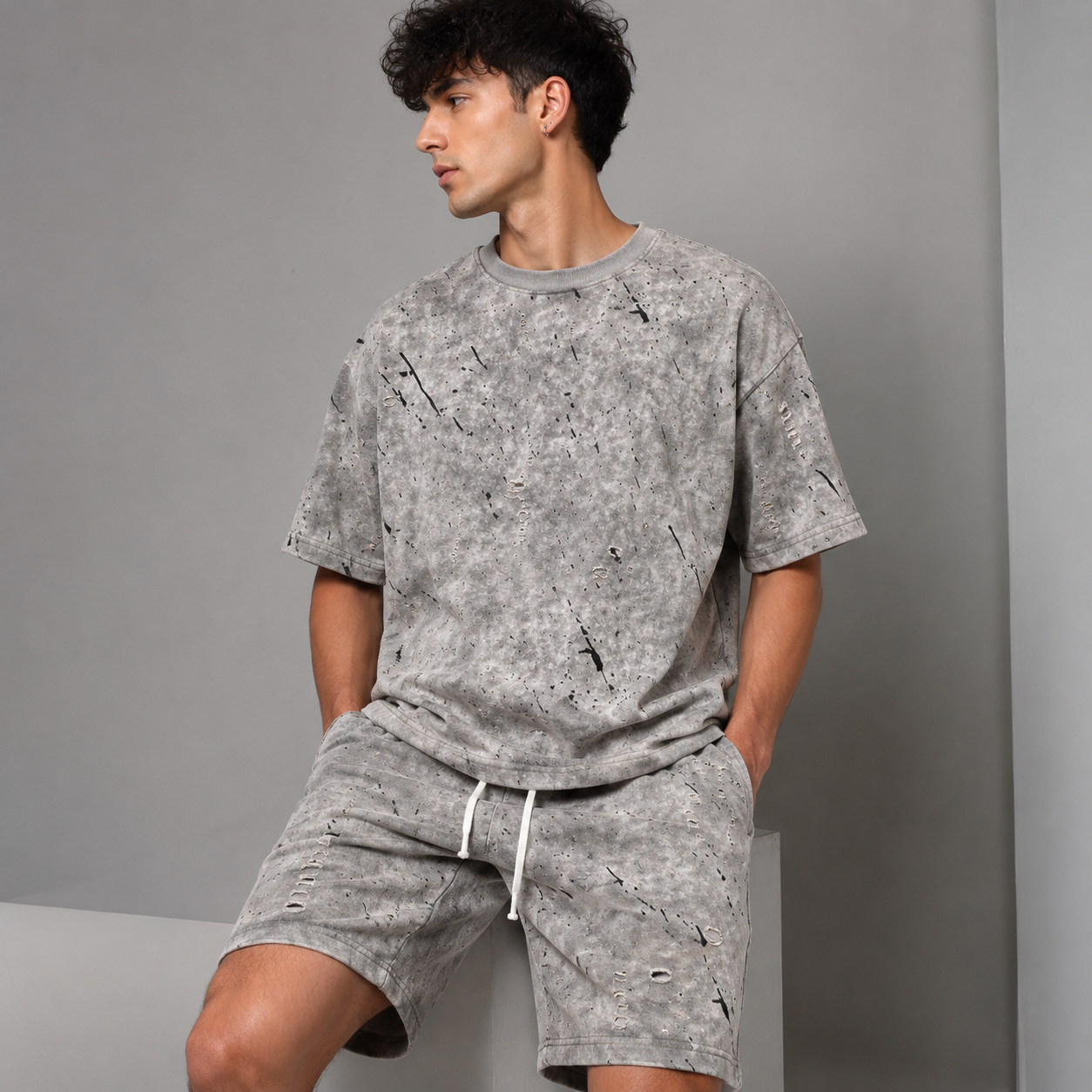 Urban Distressed Acid Wash Co-Ord Set - Image 5